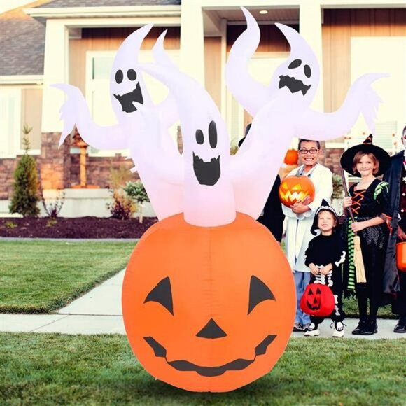 Inflatable Halloween Decorations Outdoor Pumpkin Ghost 6ft Giant Tall